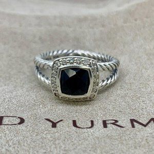 David Yurman Petite Albion Black Onyx Ring Size 8